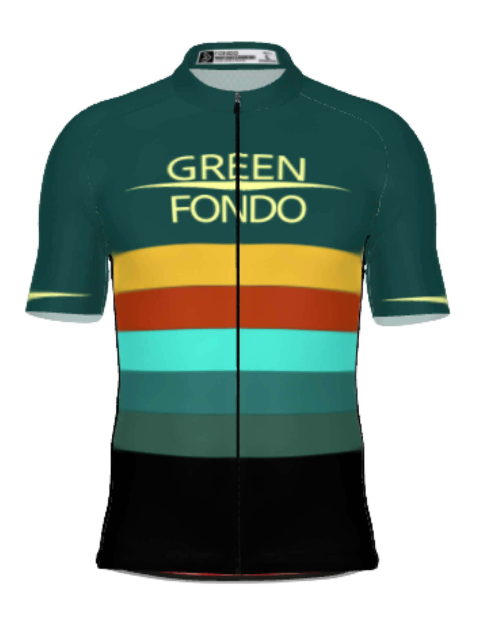 Green Fondo Green Jersey with Stripes