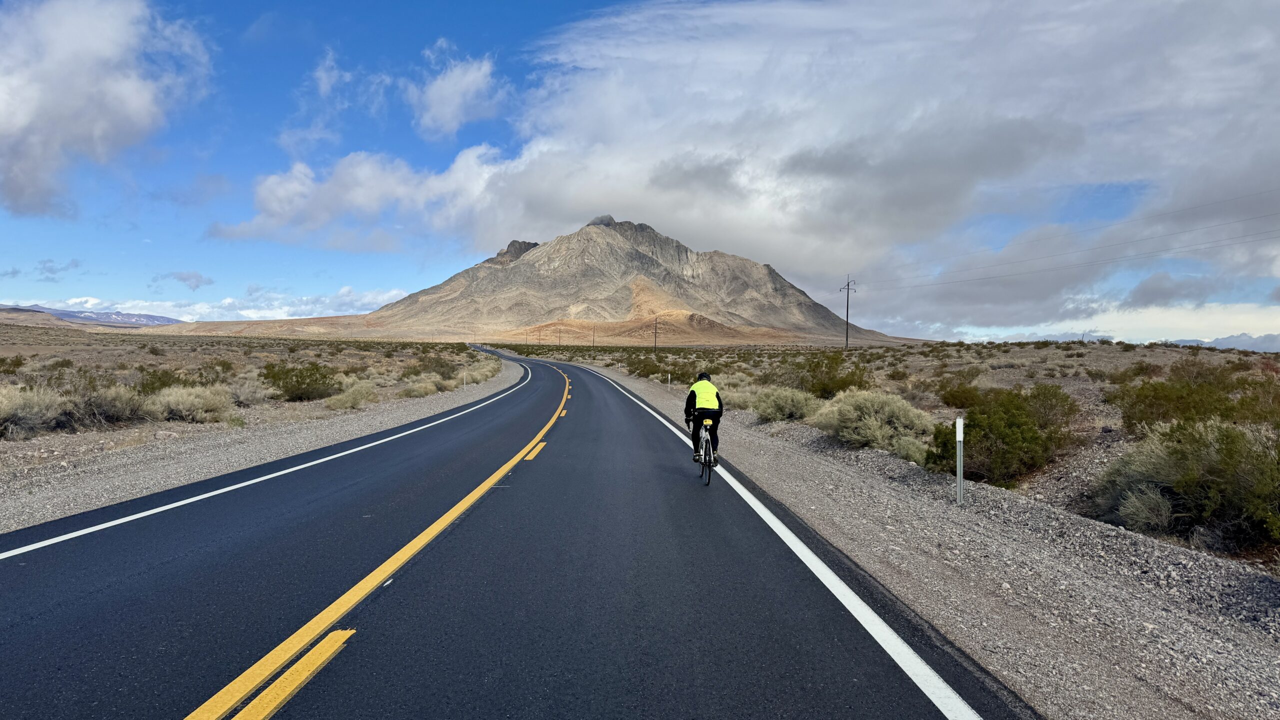 Rider on the road in Death Valley National Park