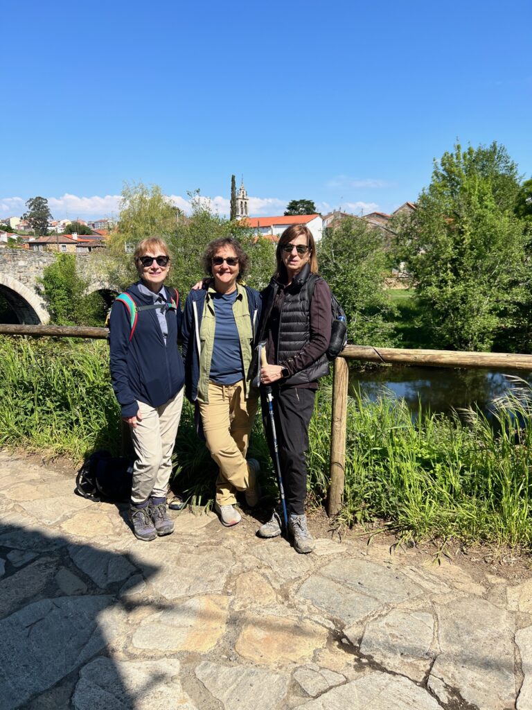 Linda Loewinger pausing on the Camino in Spain.