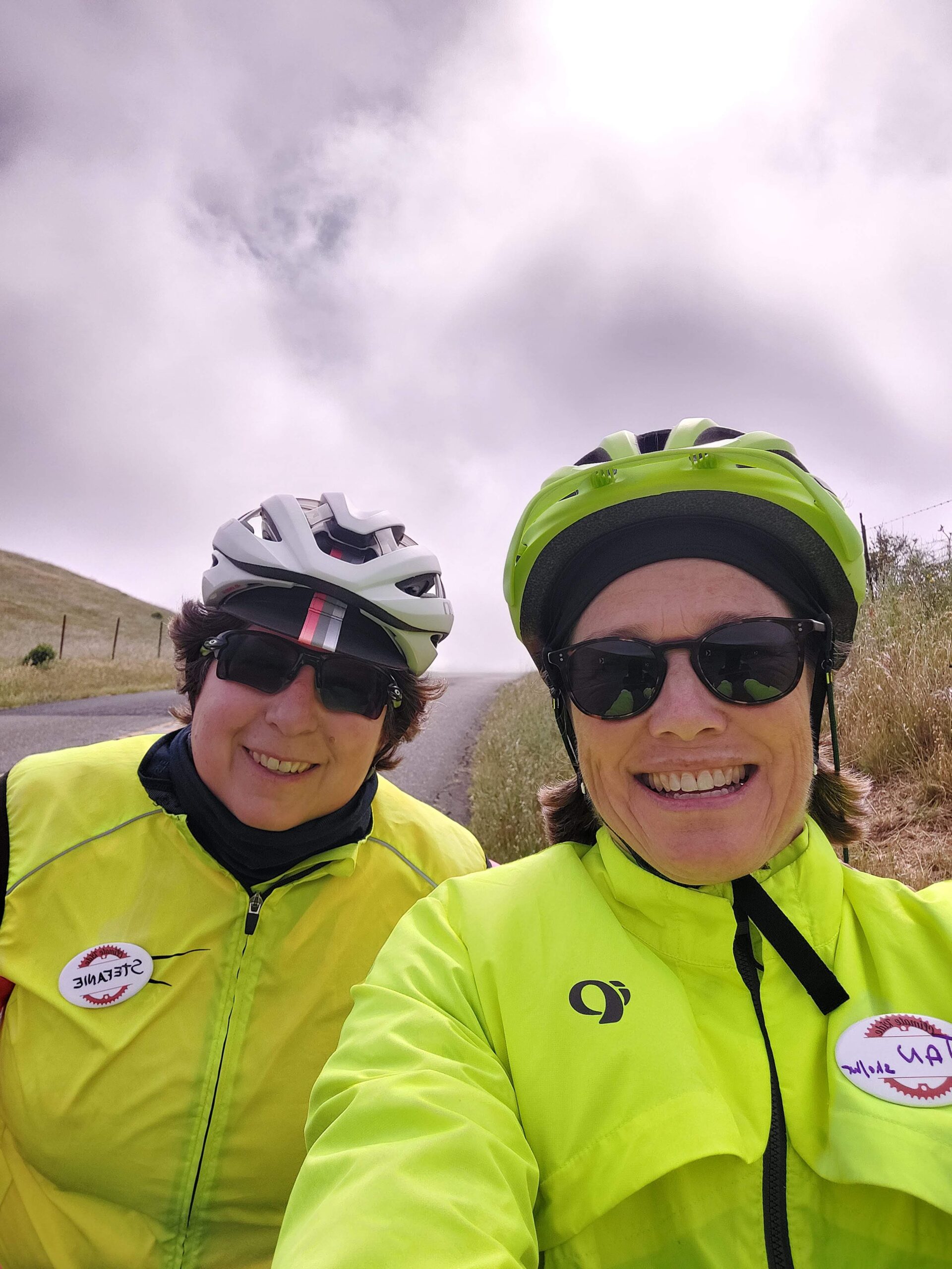 Jan Crosbie-Taylor and friend on Green Fondo NorCal 2025