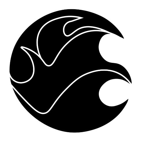 The logo for Riverbound in black with white lines.
