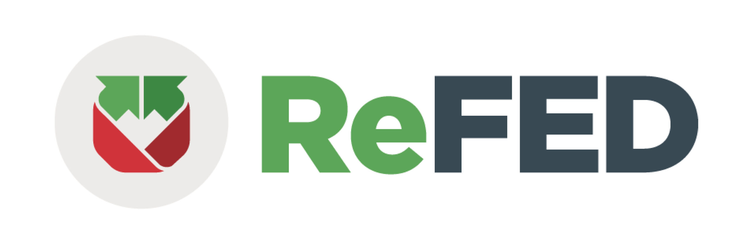 ReFED Logo, two arrows wrap around and point at each other