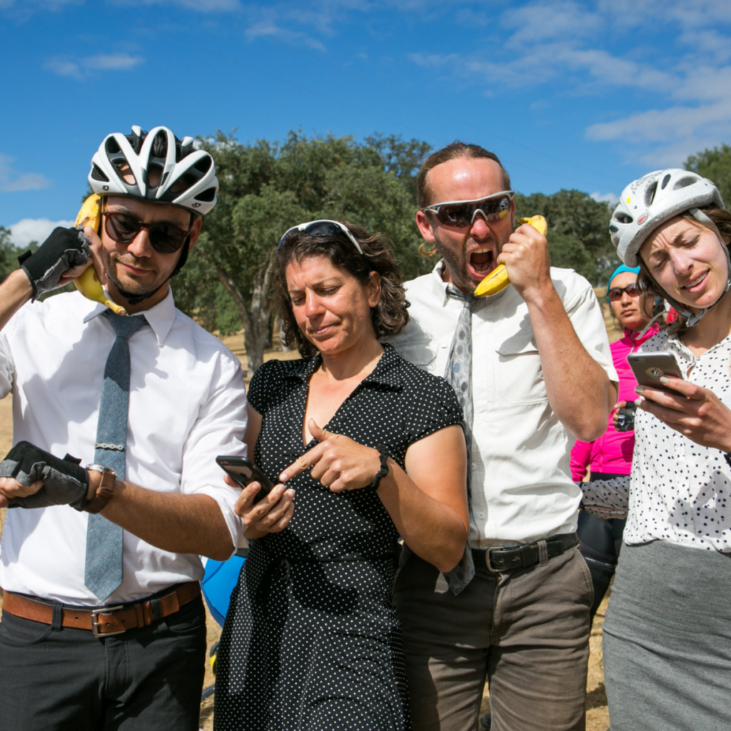Riders in bike to work day clothes