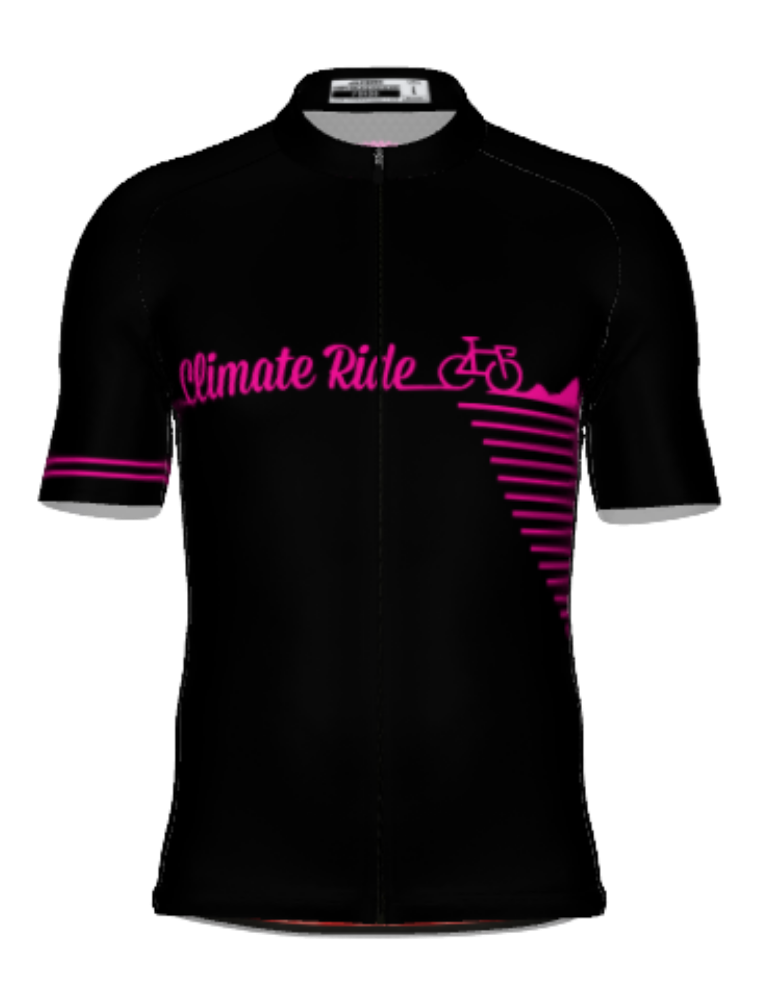 Black and Pink Climate Ride Jersey Mockup Front