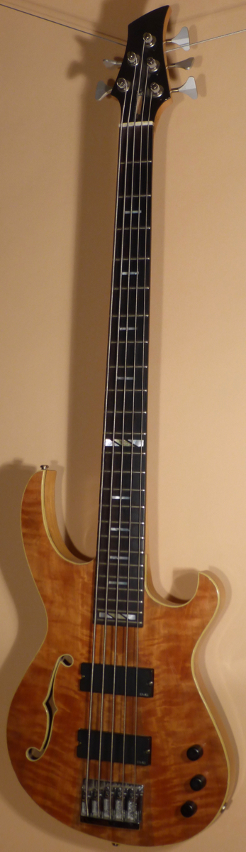 Custom Blonde 5-string Semi-Hollow Bass - Image 2