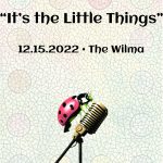 a ladybug crawls on a bullet microphone with thext descroibing the event
